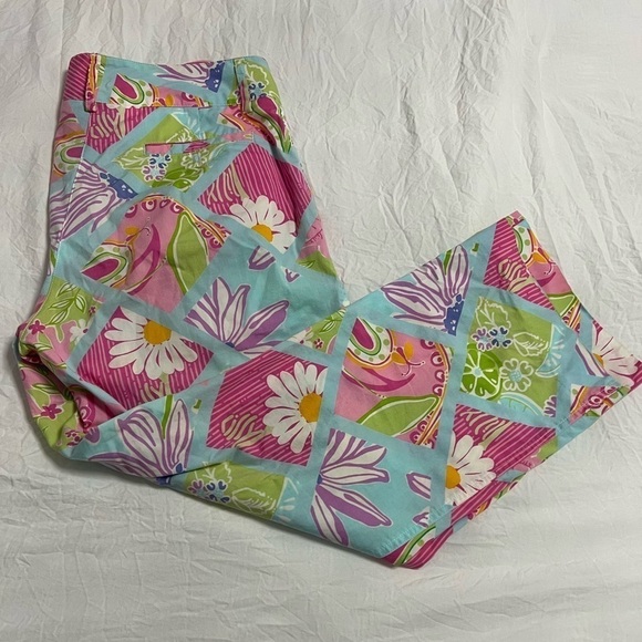 Vintage Lilly Pulitzer "Adios Elephant" Patch Pants, Size 4 - Picture 4 of 10